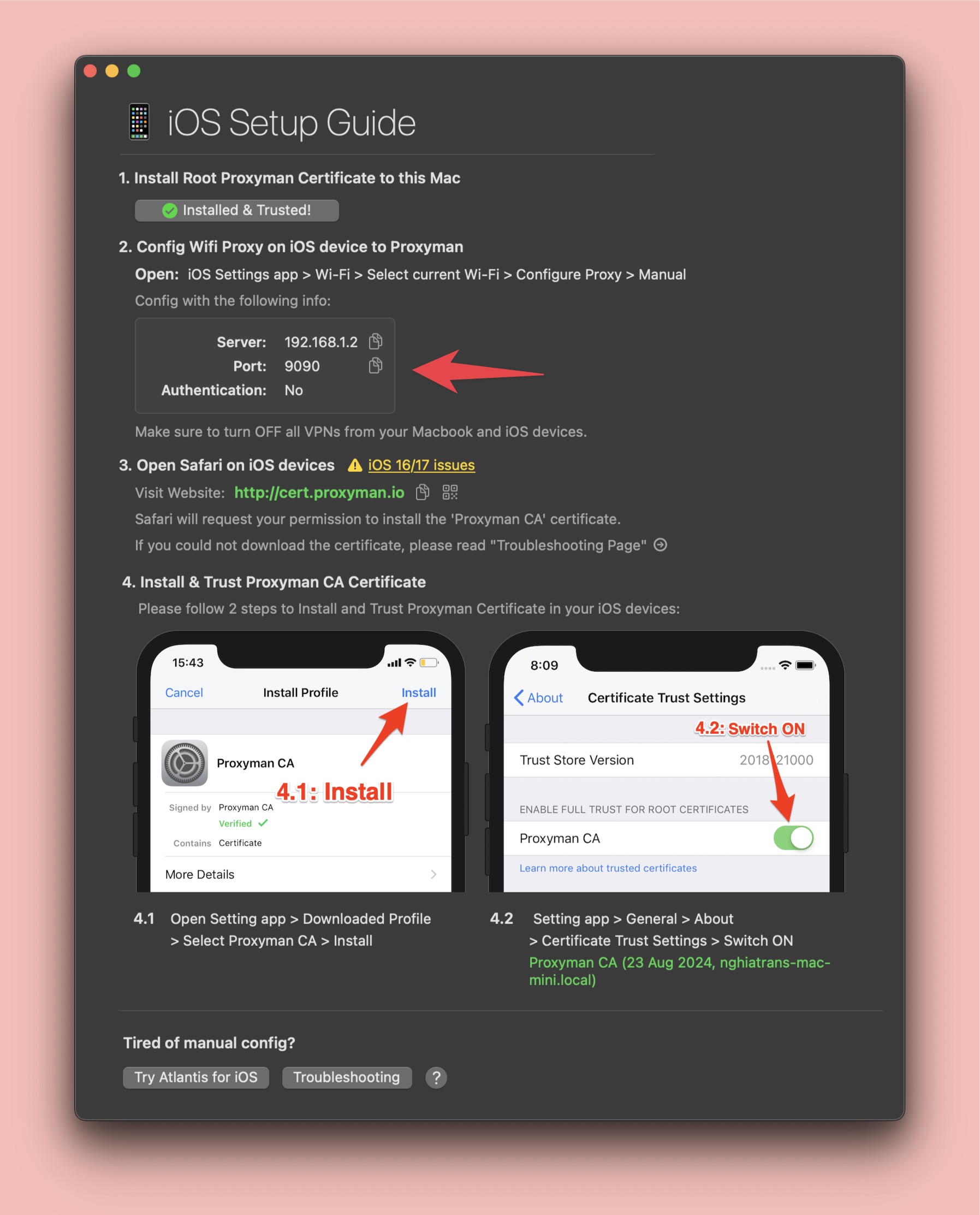 Install certificate to iOS Simulator