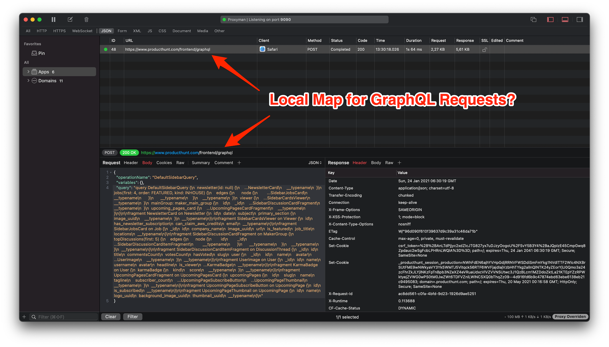 How to map a Local Response for GraphQL Requests?